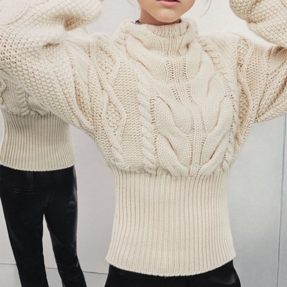 NWT ZARA SWEATER WITH CONTRASTING HEM MEDIUM - Picture 3 of 8